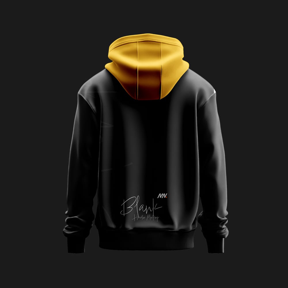 Free Black Hoodie Mockup Back Side PSD