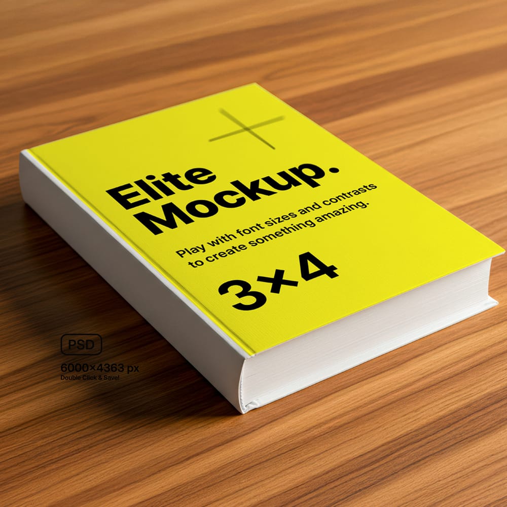 Free Book Mockup on the Table PSD