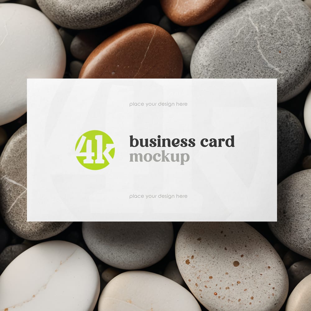 Free Business Card on Stones Mockup Template PSD