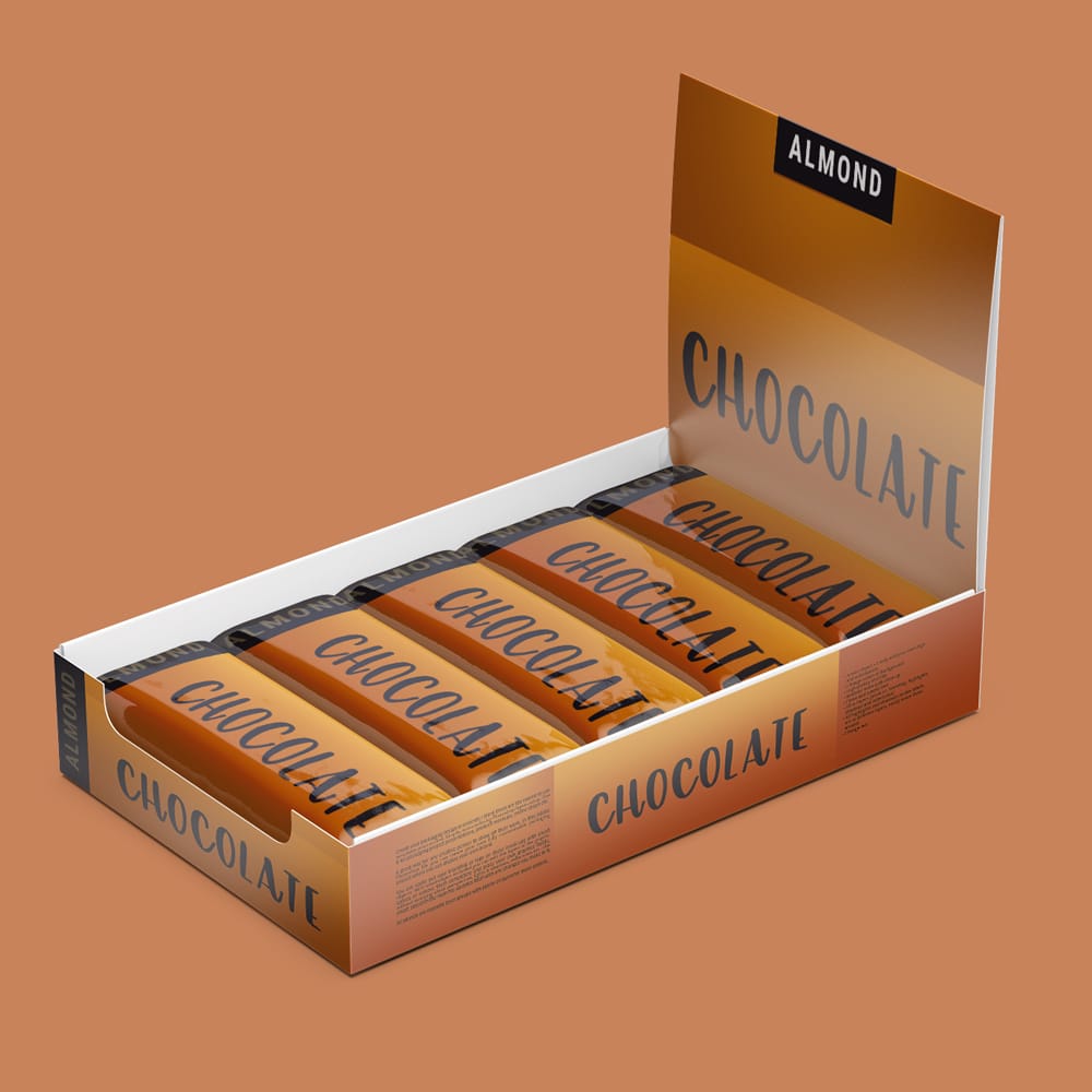 Free Chocolate Bars Box Mockup PSD