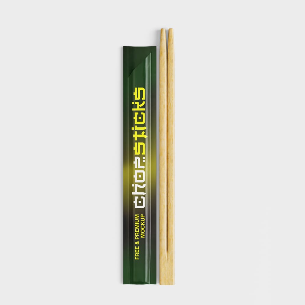 Free Chopsticks Packaging Mockup PSD