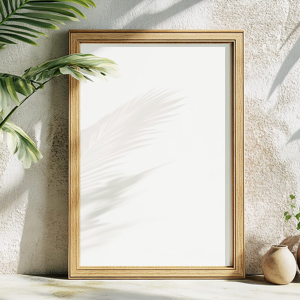 Free Clean Frame Mockup with Tropical Vibe PSD