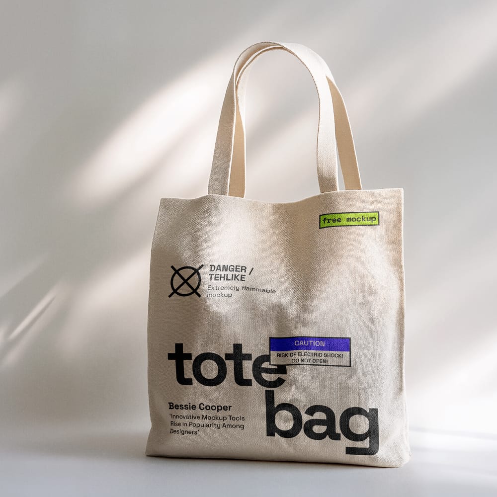 Free Fabric Shopper Bag Mockup PSD