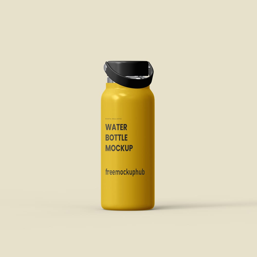 Free Fitness Aluminum Water Bottle Mockup PSD