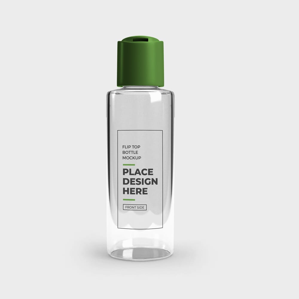 Free Flip Top Bottle Mockup Template PSD