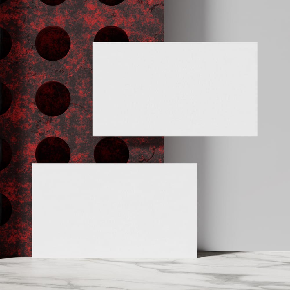 Free Floating Business Card Mockup Template PSD