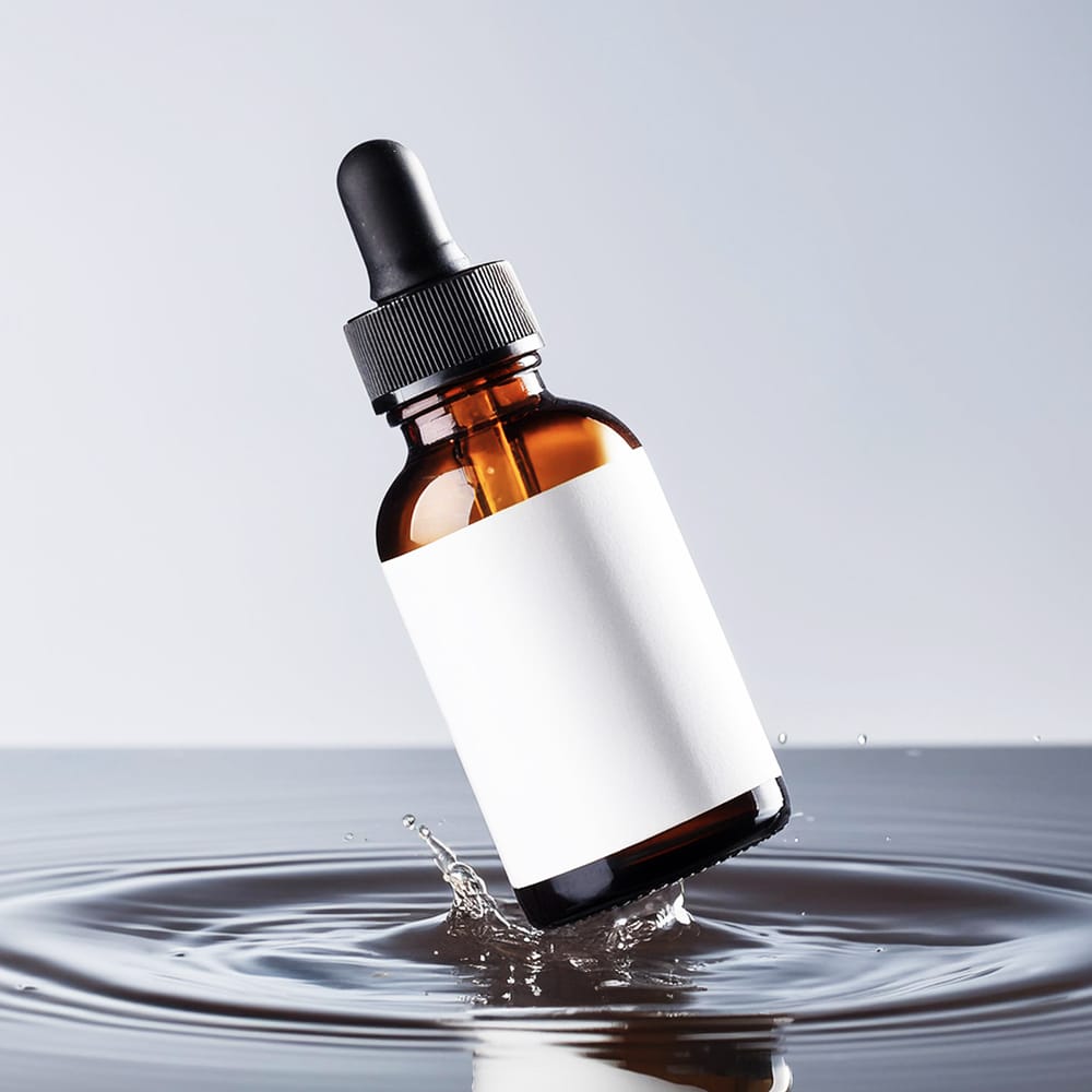 Free Floating Dropper Bottle Mockup PSD