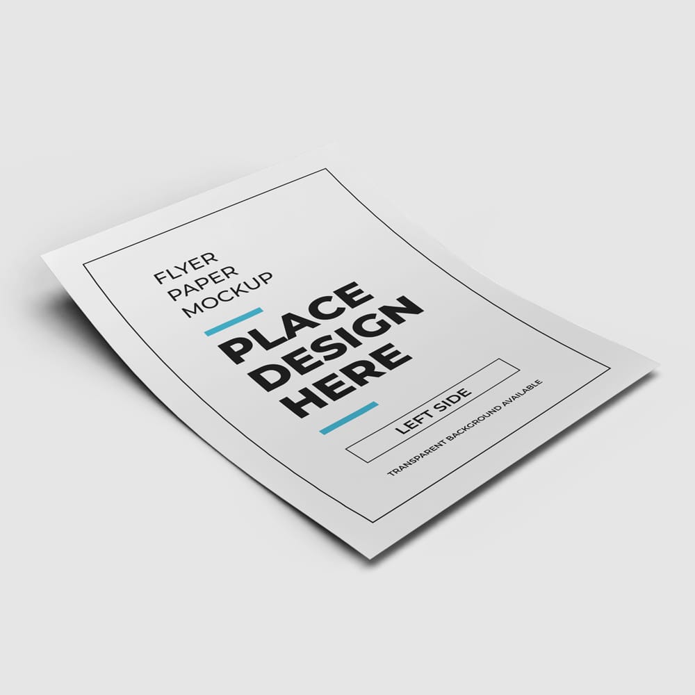 Free Flyer Paper A4 Mockup Template PSD