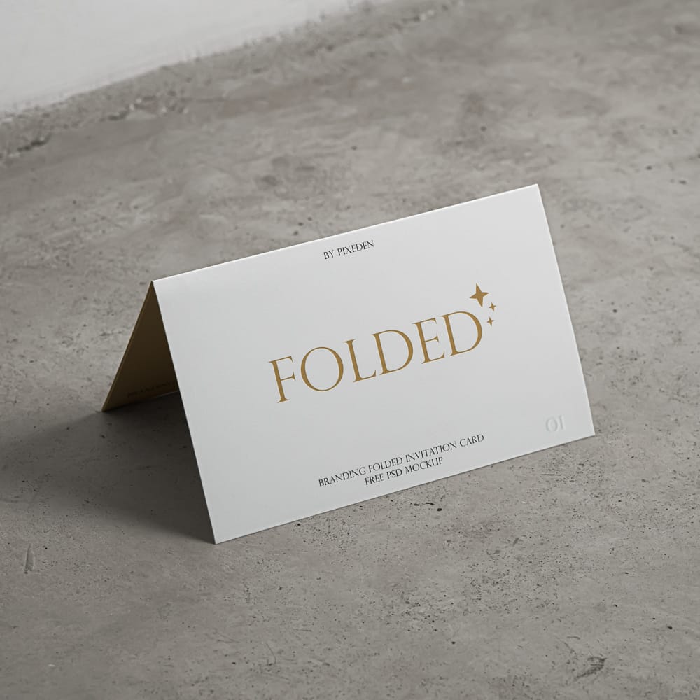 Free Folded Invitation Card Identity Mockup PSD
