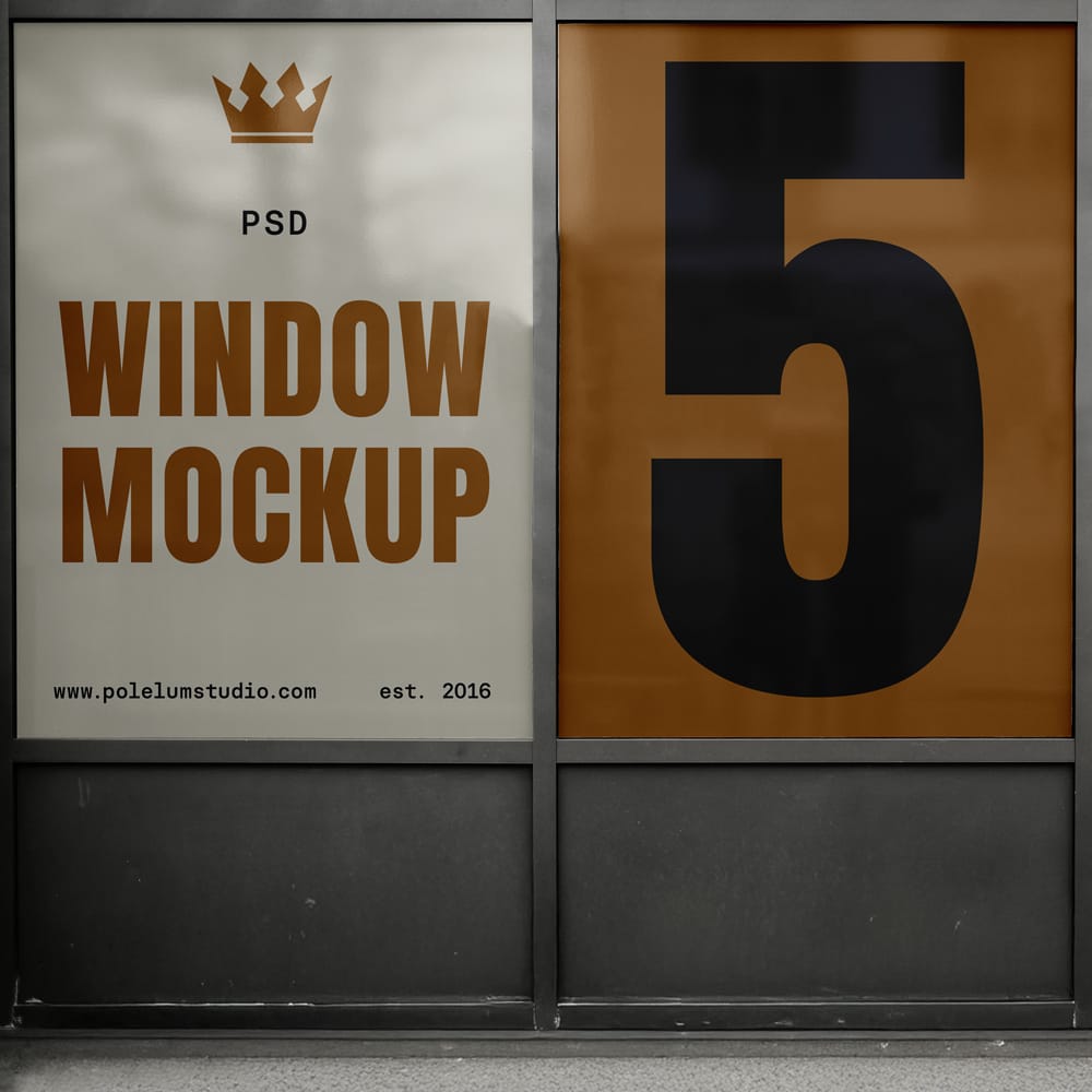 Free Front View Window Mockups PSD