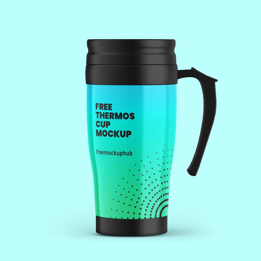 Free Hot Beverage Thermos Mockup PSD