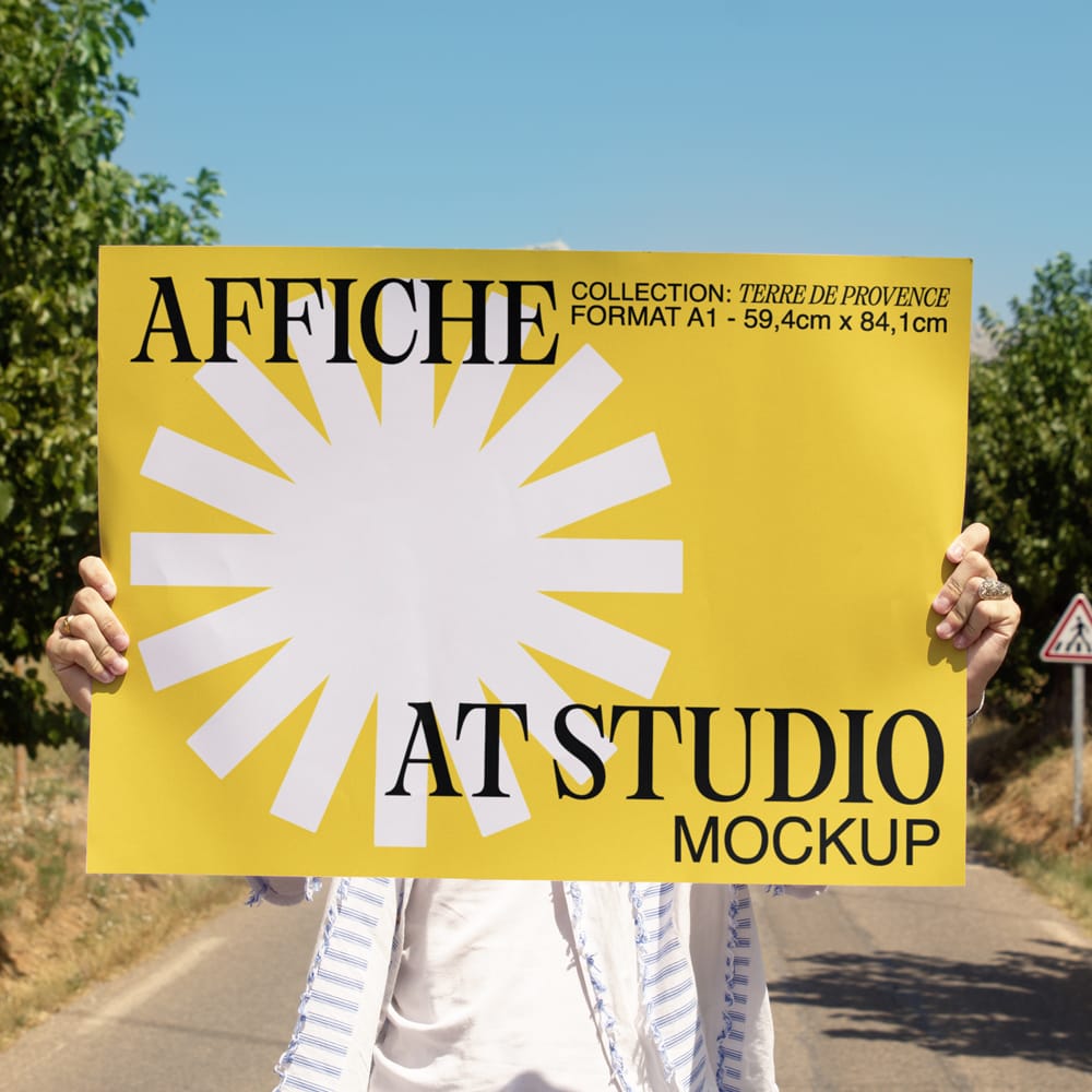 Free Landscape Poster Mockup PSD