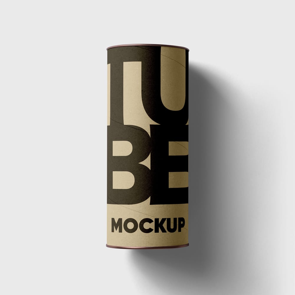 Free Lying Tube Box Mockup PSD