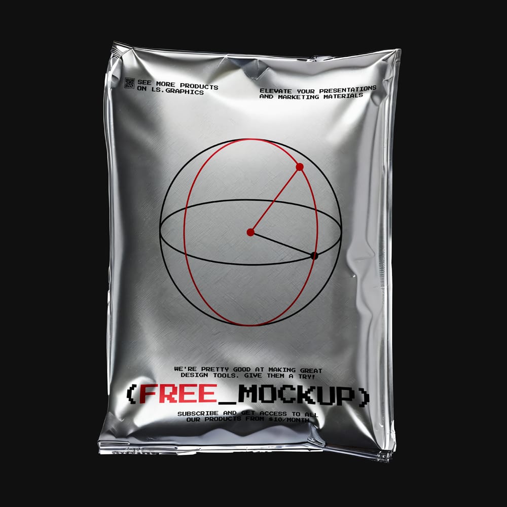 Free Metallic Bloated Package Mockup PSD