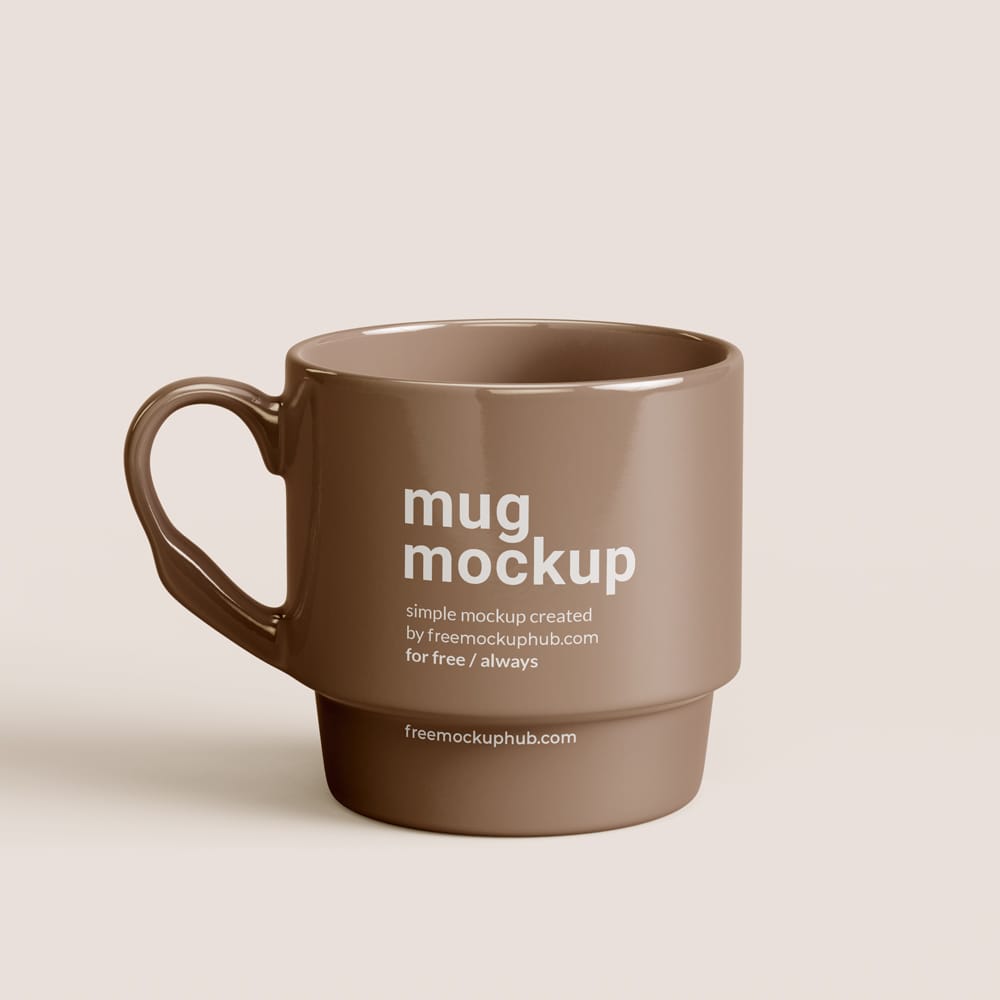 Free Minimal Ceramic Mug Mockup PSD