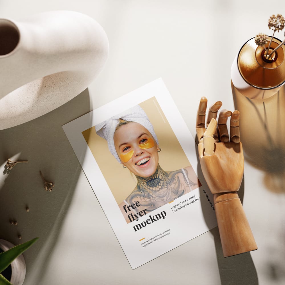 Free Minimalist A4 Flyer Mockup PSD