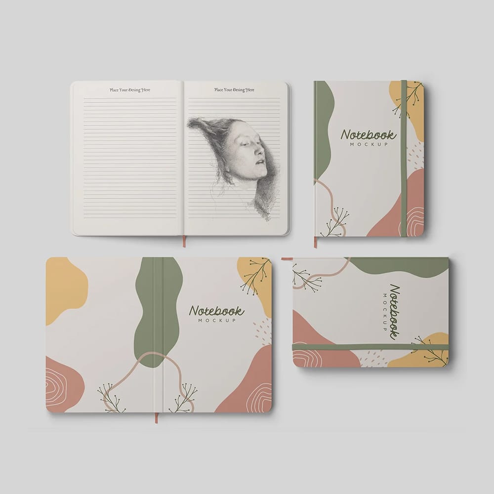 Free Notebook Mockup Kit PSD