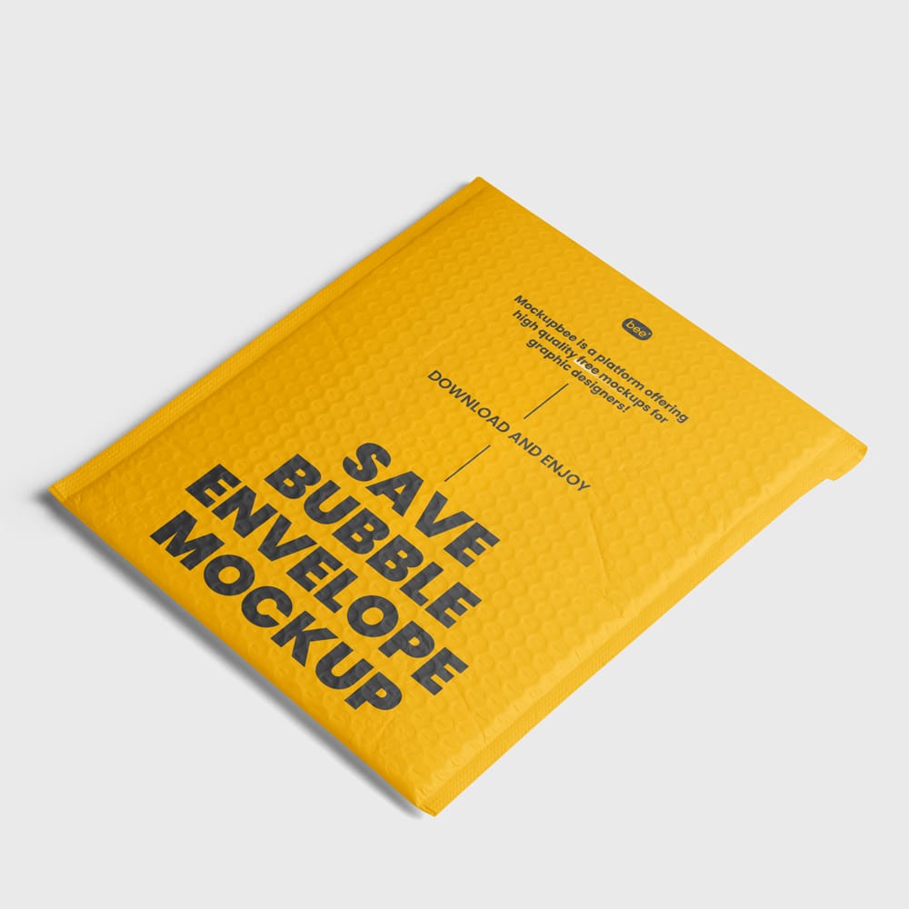 Free Perspective Bubble Envelope Mockup PSD