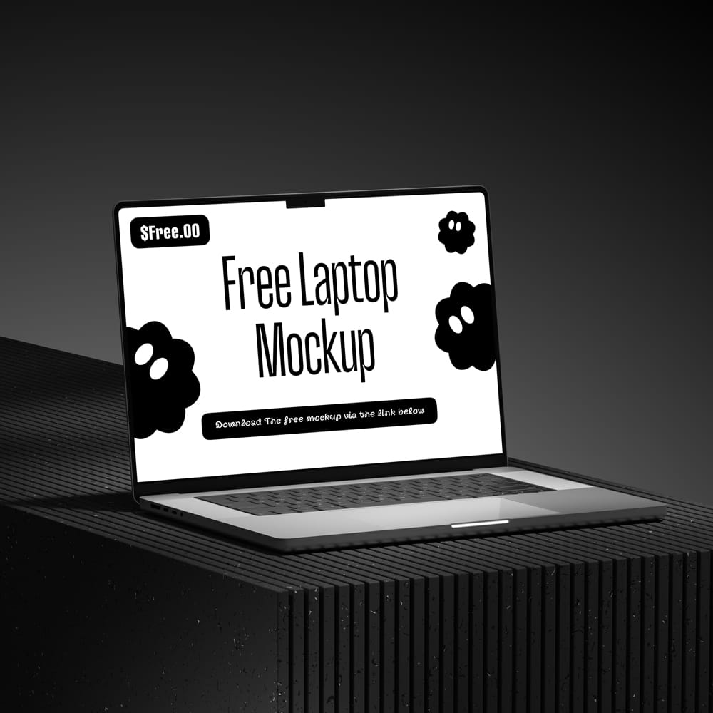Free Photorealistic Laptop Mockup PSD