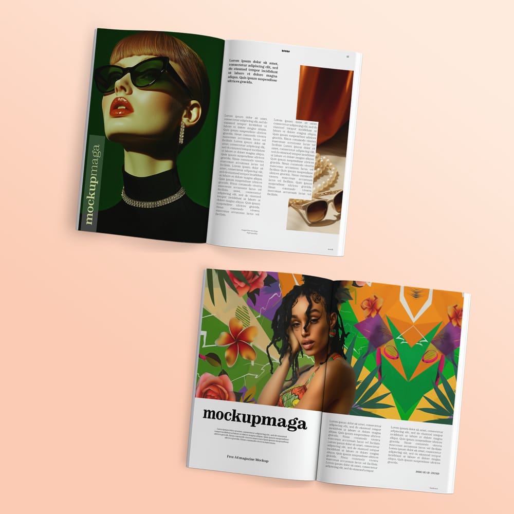 Free Photorealistic Magazine Mockup Template PSD