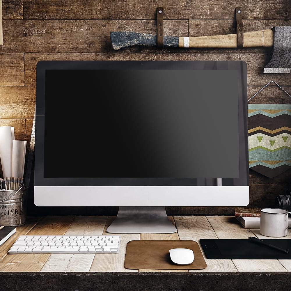 Free Photorealistic iMac Mockup PSD