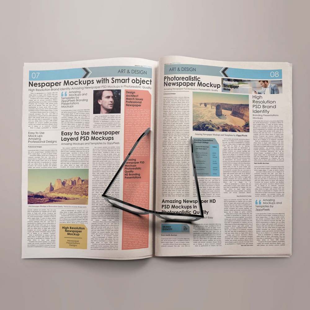 Free Plain Newspaper Mockup PSD