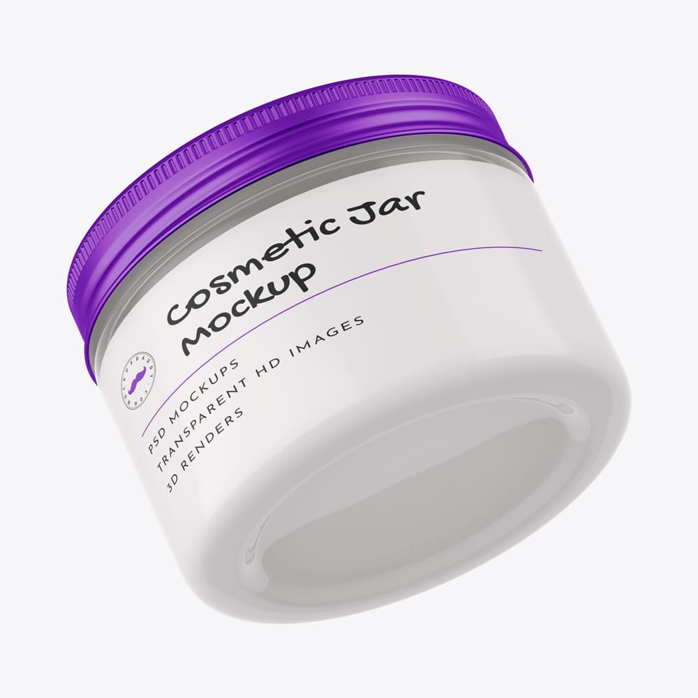 Free Regular Cosmetic Clear Jar Mockup PSD