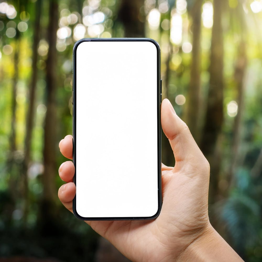 Free Smartphone on Hand Mockup PSD