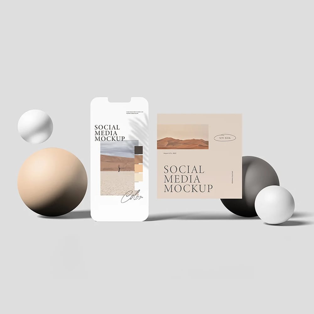 Free Social Media Mockup PSD