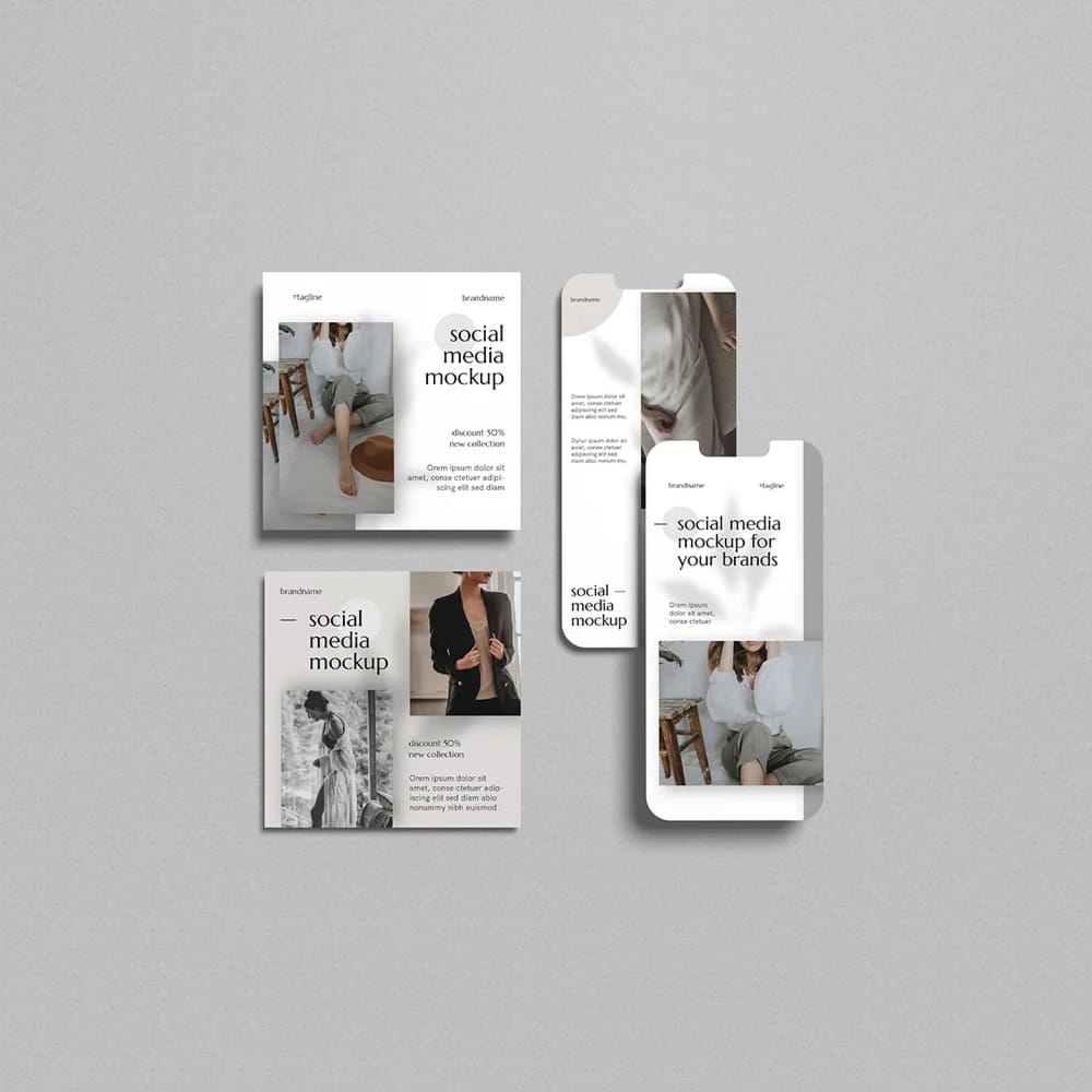 Free Social Media Pages Mockup PSD