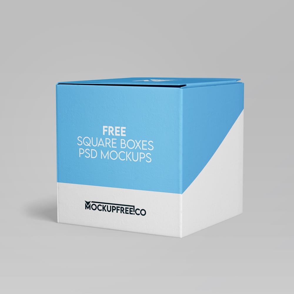 Free Square Boxes Mockups PSD