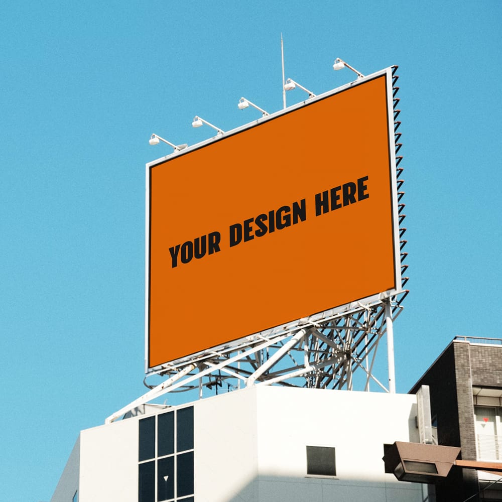 Free Square City Billboard Mockup PSD