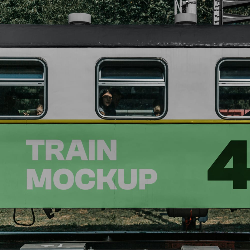 Free Train Mockup PSD