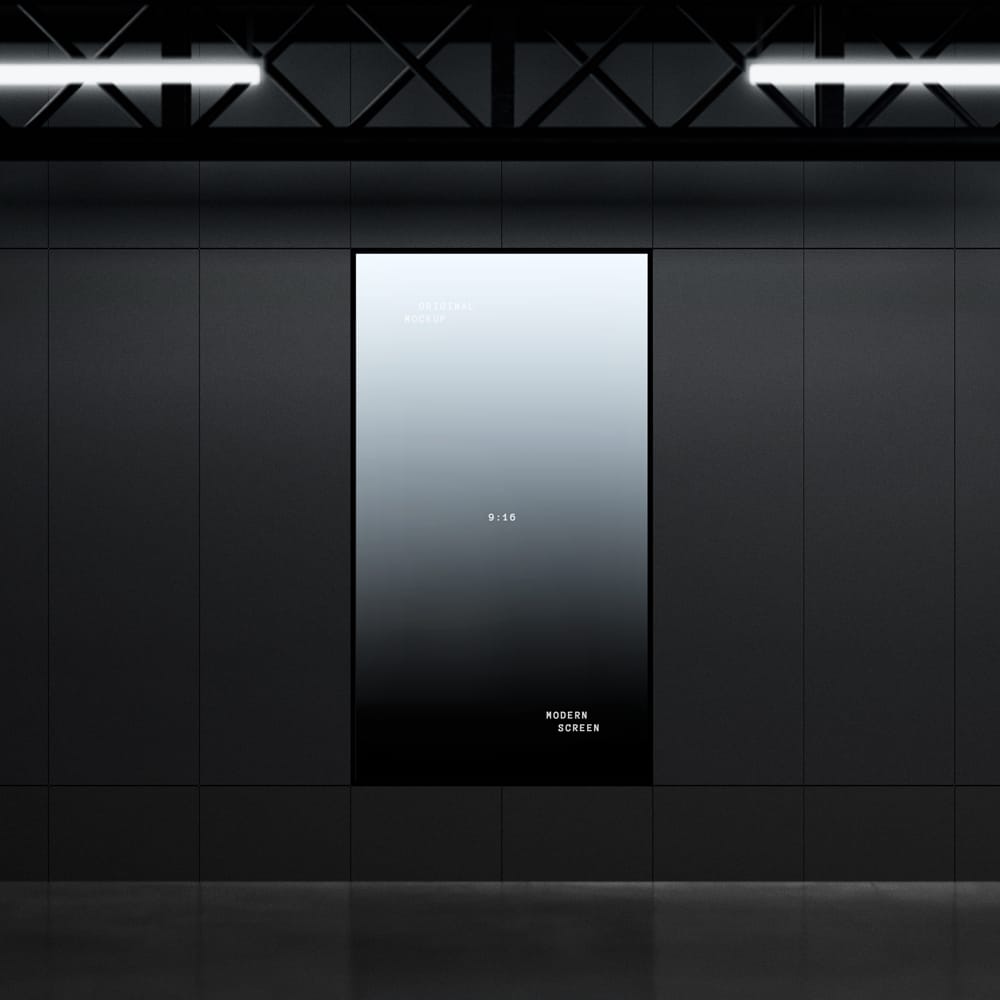 Free Vertical Screen Display Mockup PSD