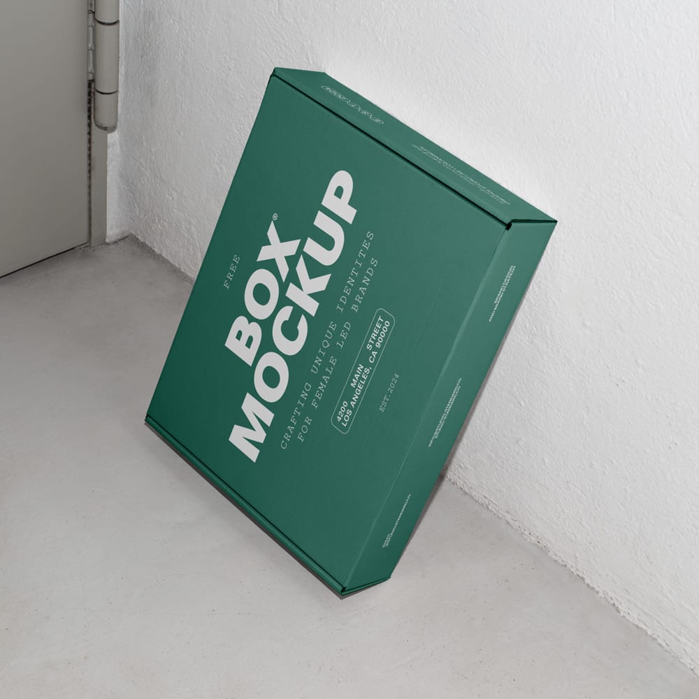 Free White Cardboard Box Mockup PSD