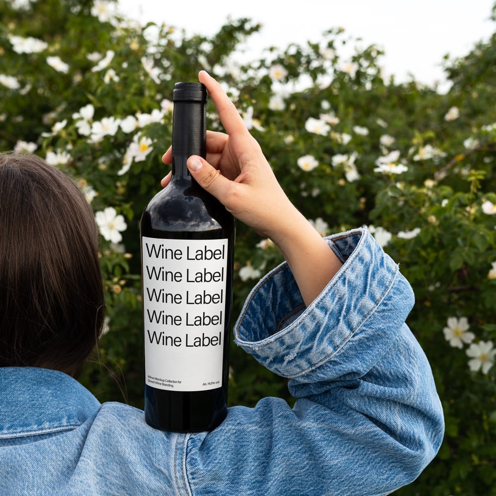 Free Wine Label Mockup Template PSD