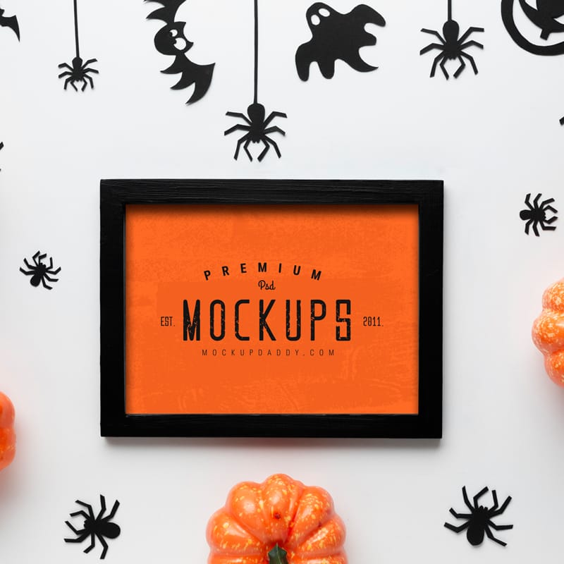 Halloween Frame Mockup PSD