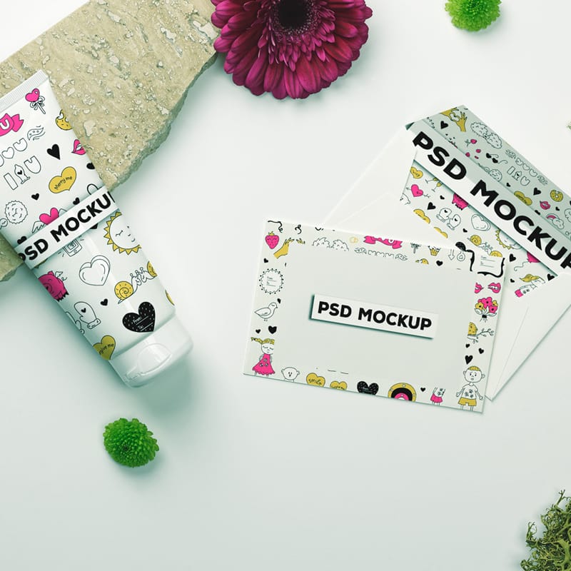 Handcream Postcard Mockup PSD