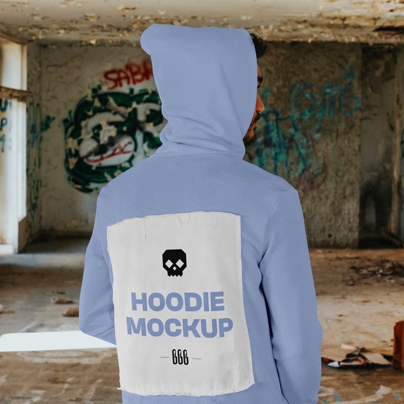 Hoodie Back Mockup Template PSD