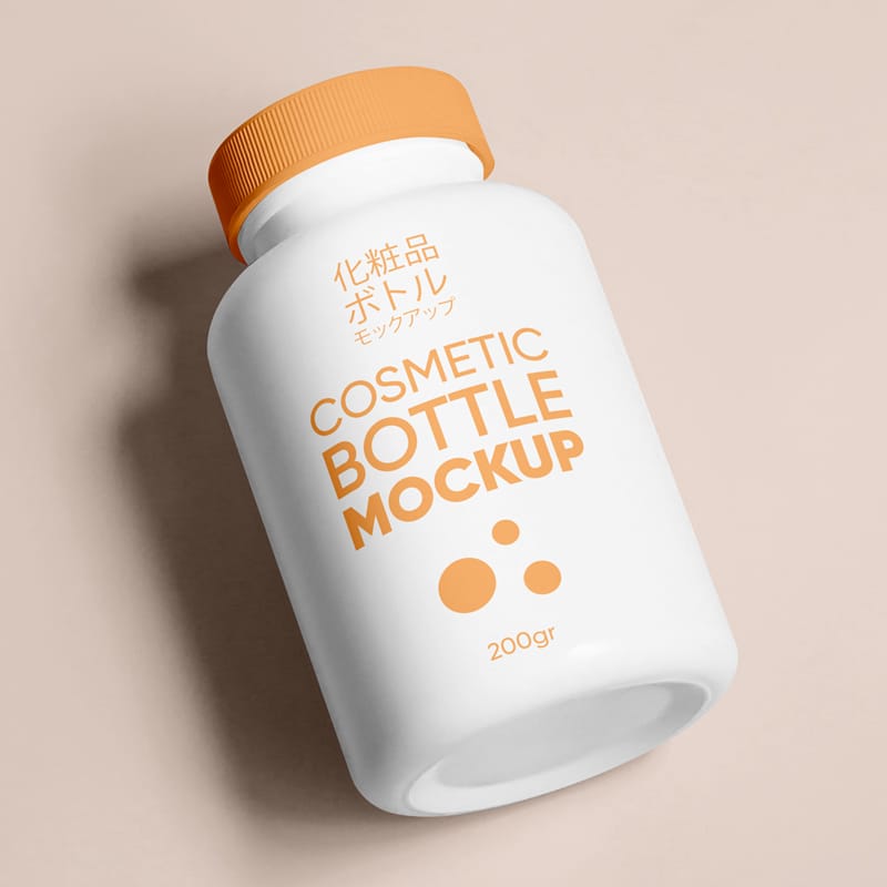 Lying Cosmetic Bottle Mockup PSD