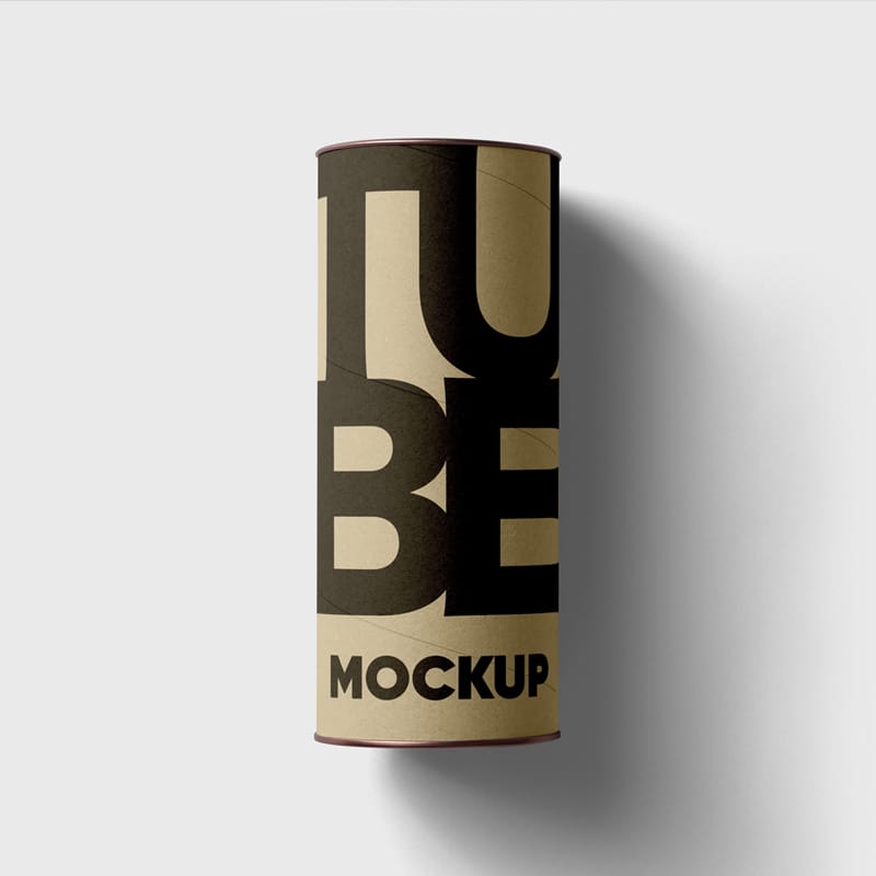 Lying Tube Box Mockup PSD