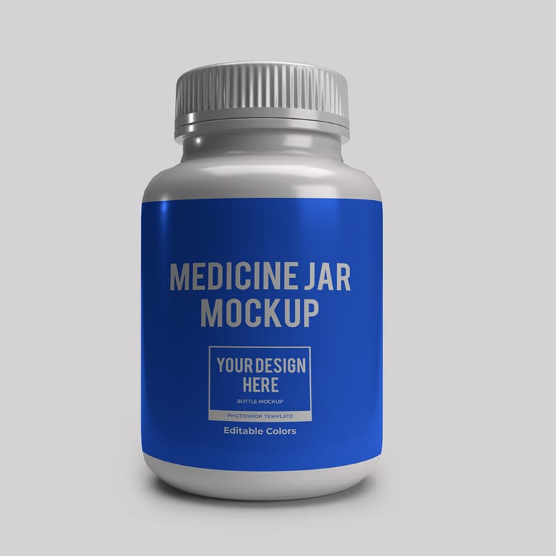 Medicine Bottle Jar Mockup Template PSD