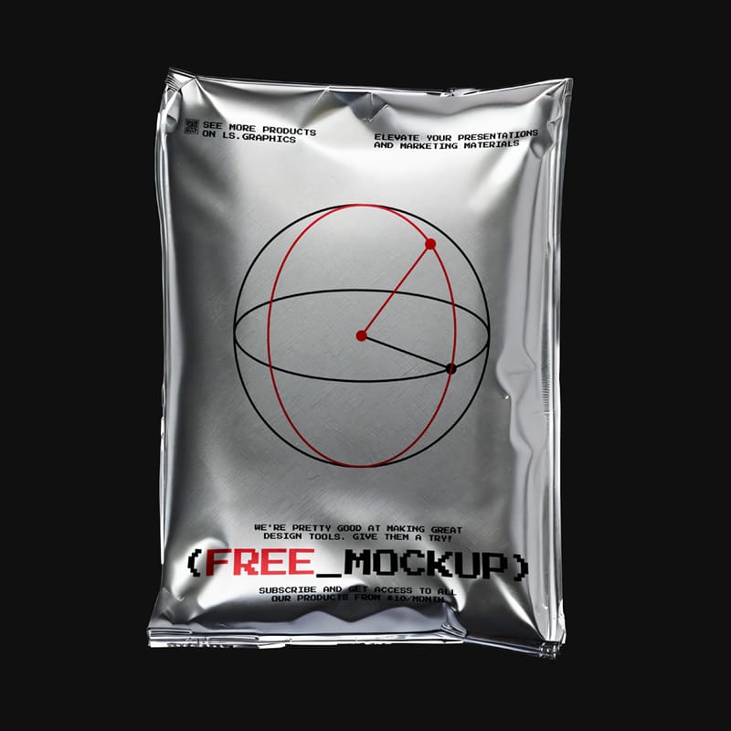 Metallic Bloated Package Mockup PSD