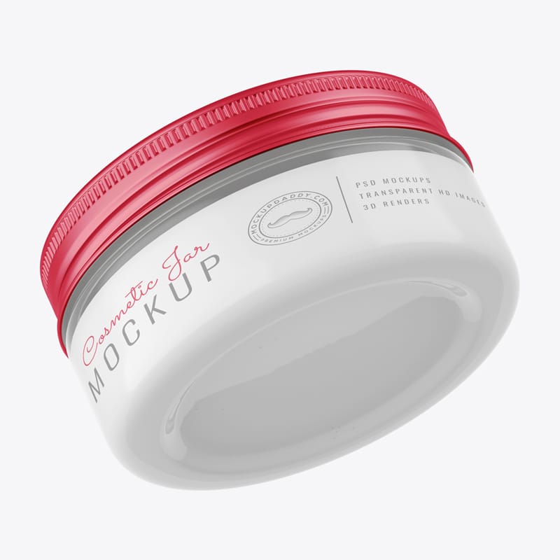 Mini Cosmetic Clear Jar Mockup PSD