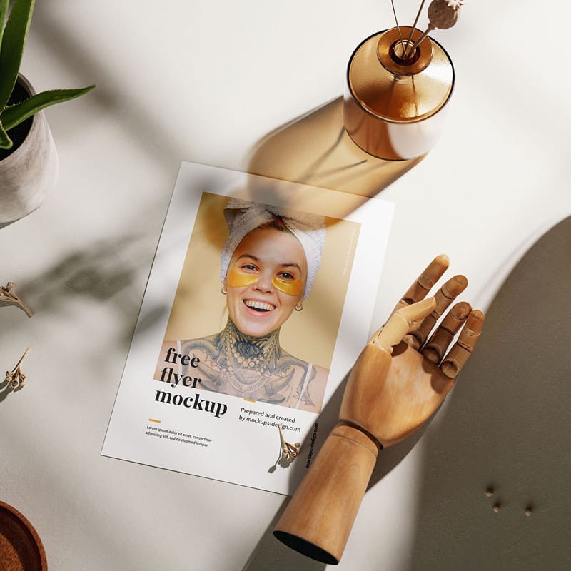 Minimalist A4 Flyer Mockup PSD