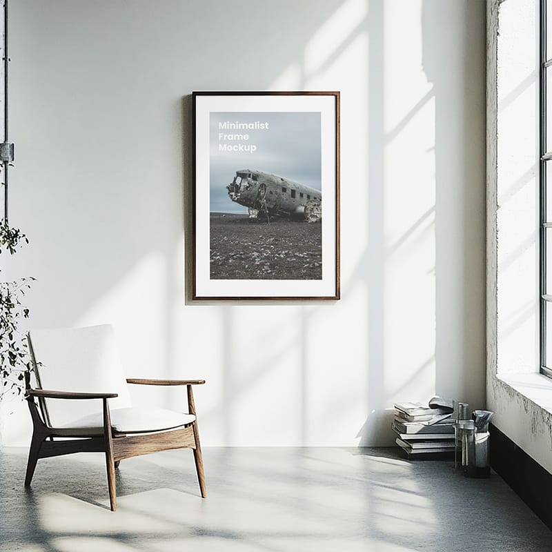 Minimalist Indoor Frame Mockup PSD