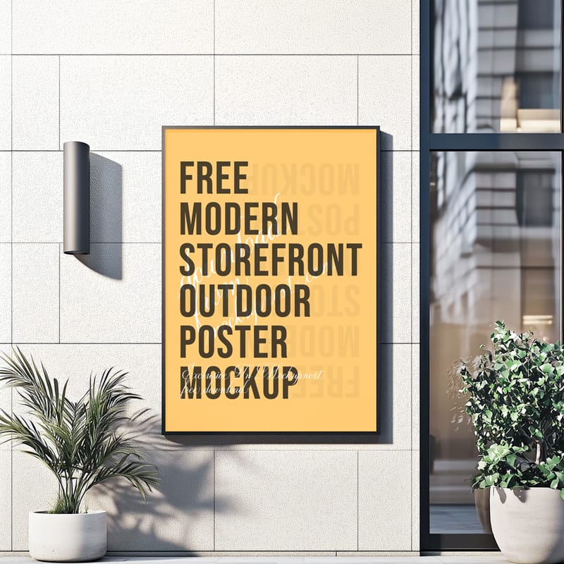 Modern Storefront Outdoor Poster Mockup PSD