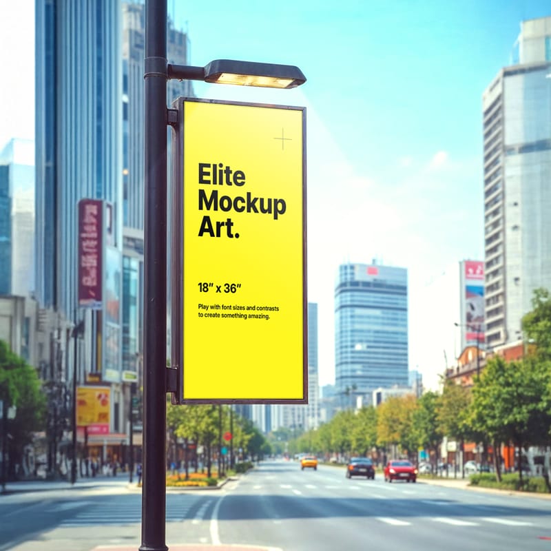 Modern Urban Vertical Banner Mockup PSD