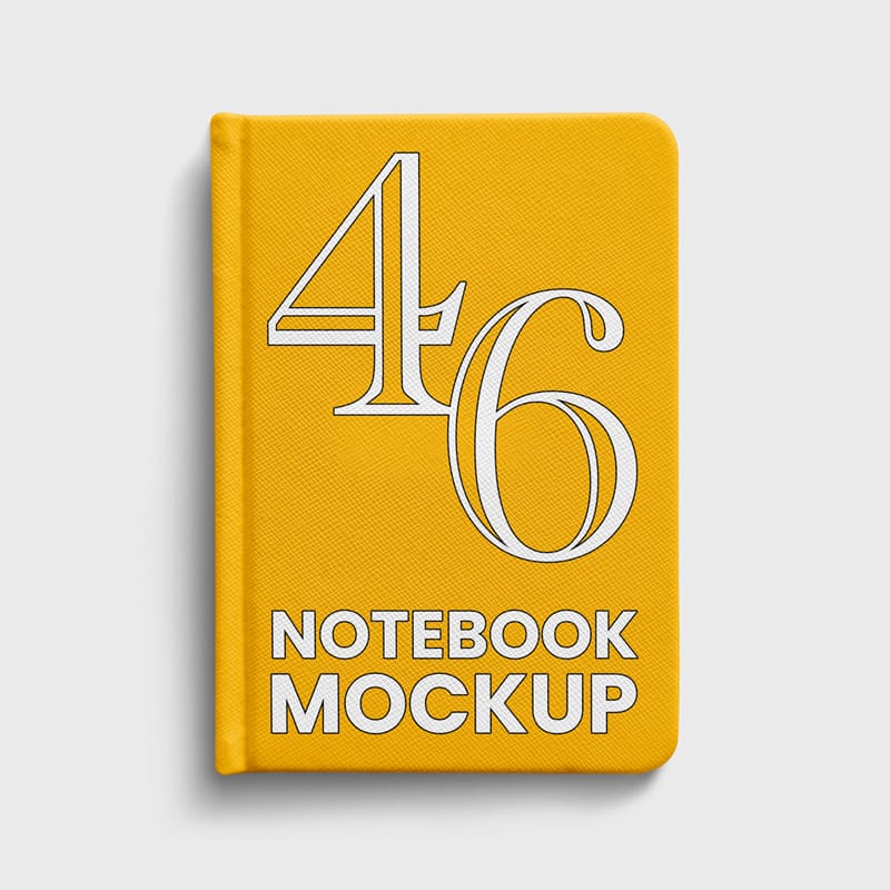 Notebook with Textured Cover Mockup PSD