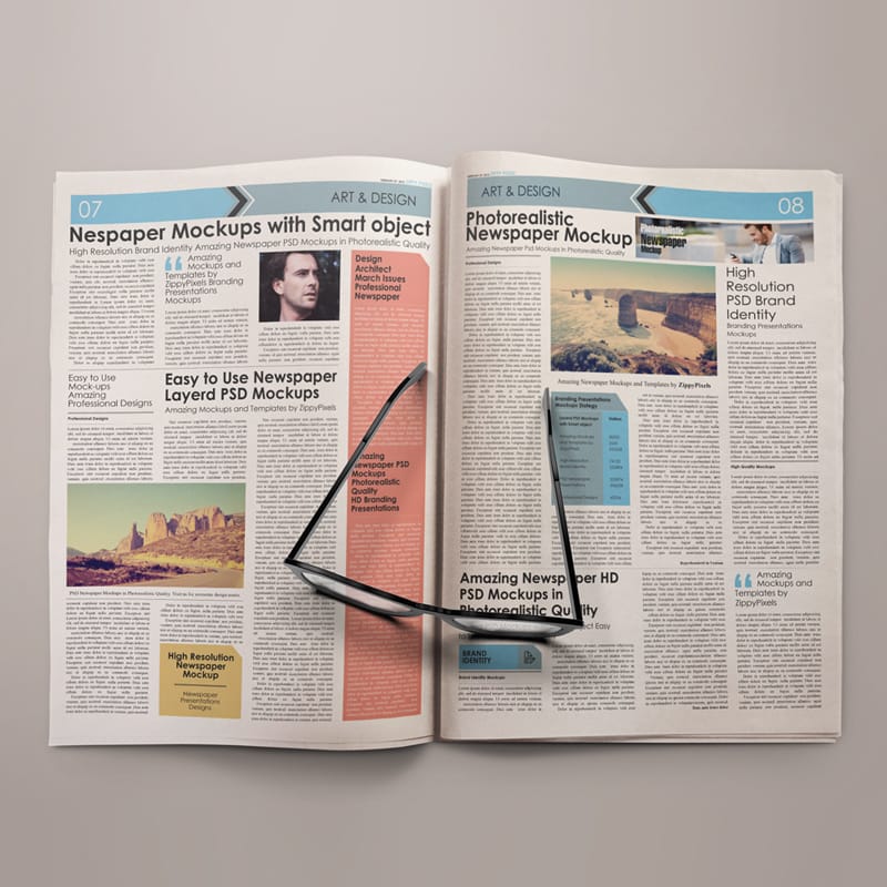 Plain Newspaper Mockup PSD